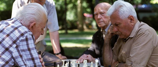 Men Playing Chess.