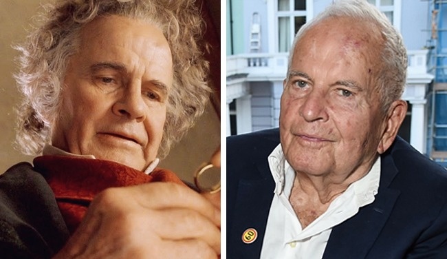Bilbo Baggins (Ian Holm) a jucat în primul film în anul... 1958. De atunci și până acum i s-au atribuit peste 110 roluri, inclusiv în Alien, Bandiții Timpului și al Cincilea Element. Actorul a fost înnobilat, pentru activitatea sa artistică.