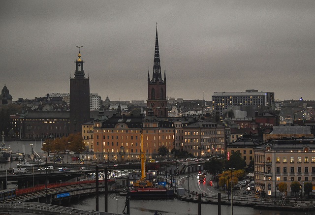STOCKHOLM 20171017 Vy över Stockholms centrala delar på tisdagsmorgon. Foto: Jonas Ekströmer / TT / kod 10030