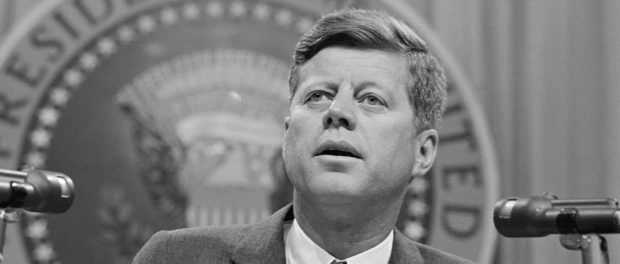 President Kennedy Speaking at Conference