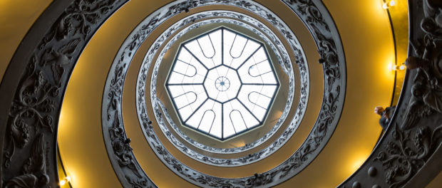 Vatican Museums Spiral Staircase Looking Up 2012