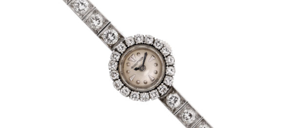 Ceas Jaeger LeCoutre din aur alb cu 58 de diamante totalizând 4.54 ct, de mână, de damă, ce a aparținut Zoiei Ceaușescu